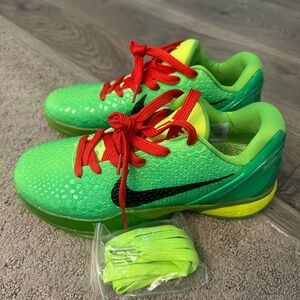 Nike Green and Red Athletic Shoes with Bold Design
